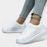 Stela - Weiße Leder Sportschuhe