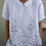 Tabea | Bluse mit Blumenstickerei