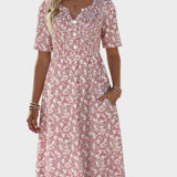 Carmen - Lockeres und leichtes Midikleid mit Blumenmuster