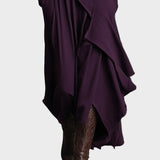 Teresa - Asymmetrisches Maxikleid aus Strick mit Rollkragen