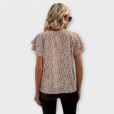 Emily - Beige Bluse mit Animal-Print