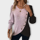 Nostalgia - Lila-schwarzer Pullover mit Colour-Block