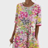 Elena - Lockeres und leichtes Midi-Kleid mit Blumen