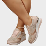 Orthopädische Sportschuhe mit Schnürsenkeln und seitlichem Reißverschluss für Frauen