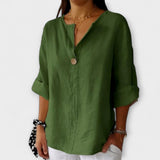 Nicole - Beige elegante Bluse mit V-Ausschnitt