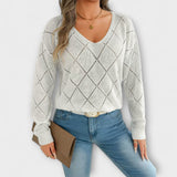 Evers - Schwarzer lässiger Pullover mit Rautenmuster