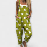 Aurore - Graue Latzhose mit Küken-Motiv