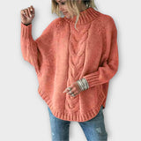 Elysian - Hellblauer Pullover mit Zopfmuster