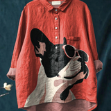 Paula | Legeres T-Shirt mit dekorativem Französische-Bulldogge-Motiv