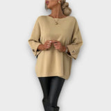 Isabella - Weisse elegante Strickbluse