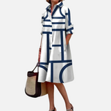 Midi-Kleid mit geometrischem Muster