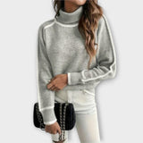 Aurora - Grauer lässiger Rollkragenpullover