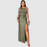 Meda - Elegantes Maxikleid mit einem Schulterträger