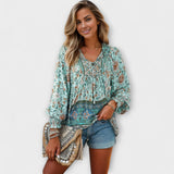 Melodie - Bohemian-Top mit V-Ausschnitt und Bindefront