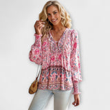 Melodie - Bohemian-Top mit V-Ausschnitt und Bindefront