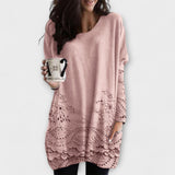 Riley - Weisser bedruckter Pullover mit Stickerei