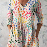 Ivonne | Lange Bluse mit V-Ausschnitt