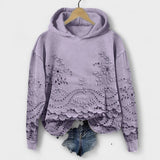 Grace - Lila Vintage-Hoodie mit Blumenprint
