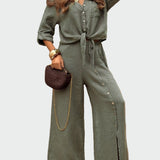 Mia - Damen, moderner, einfarbiger, zweiteiliger Overall