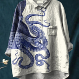 Lotte | Legeres T-Shirt mit Oktopus-Tentakelkunst