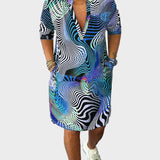 Mari - Bunte V-Ausschnitt-Kleid