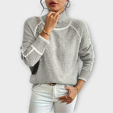 Aurora - Grauer lässiger Rollkragenpullover