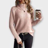 Hannah - Weisser eleganter Pullover mit Stehkragen