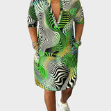 Mari - Bunte V-Ausschnitt-Kleid