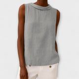 Brianna - Beige elegantes ärmelloses Top
