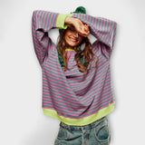 Marlene - Blau-weiss gestreifter Oversize-Pullover