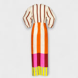 Kaya - Maxi-Kleid mit Dekolleté und Ballonärmeln