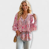 Melodie - Bohemian-Top mit V-Ausschnitt und Bindefront