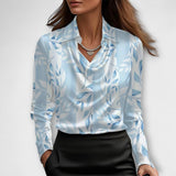 Meli - Champagnerfarbene glänzende Bluse mit Raffung