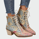 Meda - Lederstiefel mit Blumen