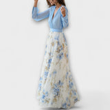 Harper - Glänzendes Blumenkleid Maxi