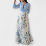 Harper - Glänzendes Blumenkleid Maxi