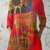 Marion | Lange Bluse mit V-Ausschnitt
