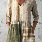 Brunhilde | Lange Bluse mit V-Ausschnitt
