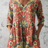 Traudel | Lange Bluse mit V-Ausschnitt