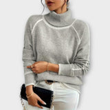 Aurora - Grauer lässiger Rollkragenpullover
