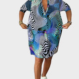Mari - Bunte V-Ausschnitt-Kleid