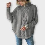 Elysian - Hellblauer Pullover mit Zopfmuster