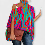 Nati - Schulterfreie Bluse mit grafischem Muster