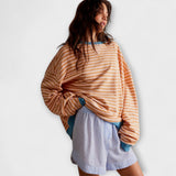 Marlene - Blau-weiss gestreifter Oversize-Pullover