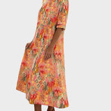 Emma - Lockeres und leichtes Midi-Kleid mit Blumen