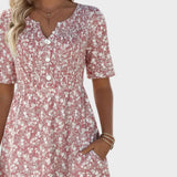 Carmen - Lockeres und leichtes Midikleid mit Blumenmuster