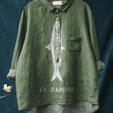 Rose | Legeres T-Shirt mit Sardinenprint