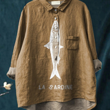 Rose | Legeres T-Shirt mit Sardinenprint