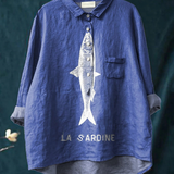 Rose | Legeres T-Shirt mit Sardinenprint