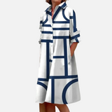 Midi-Kleid mit geometrischem Muster